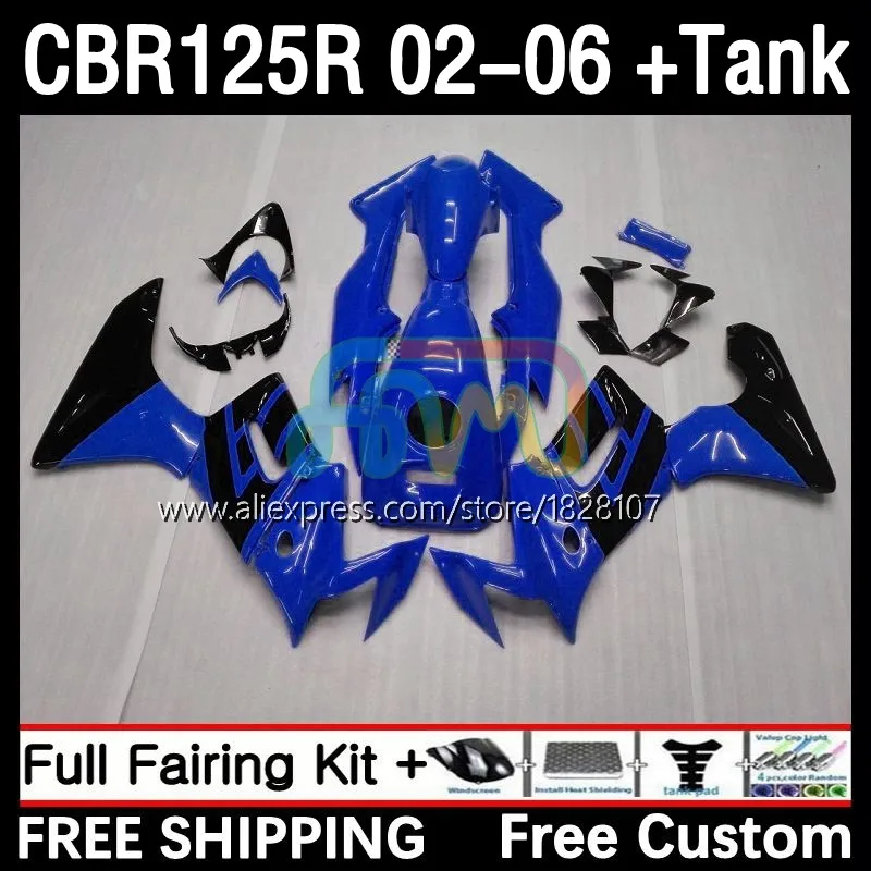 

+Tank For HONDA CBR-125R CBR125RR CBR 125 125R 44No.110 blue stock CBR125R 02 03 04 05 06 125CC 2002 2003 2004 2005 2006 Fairing