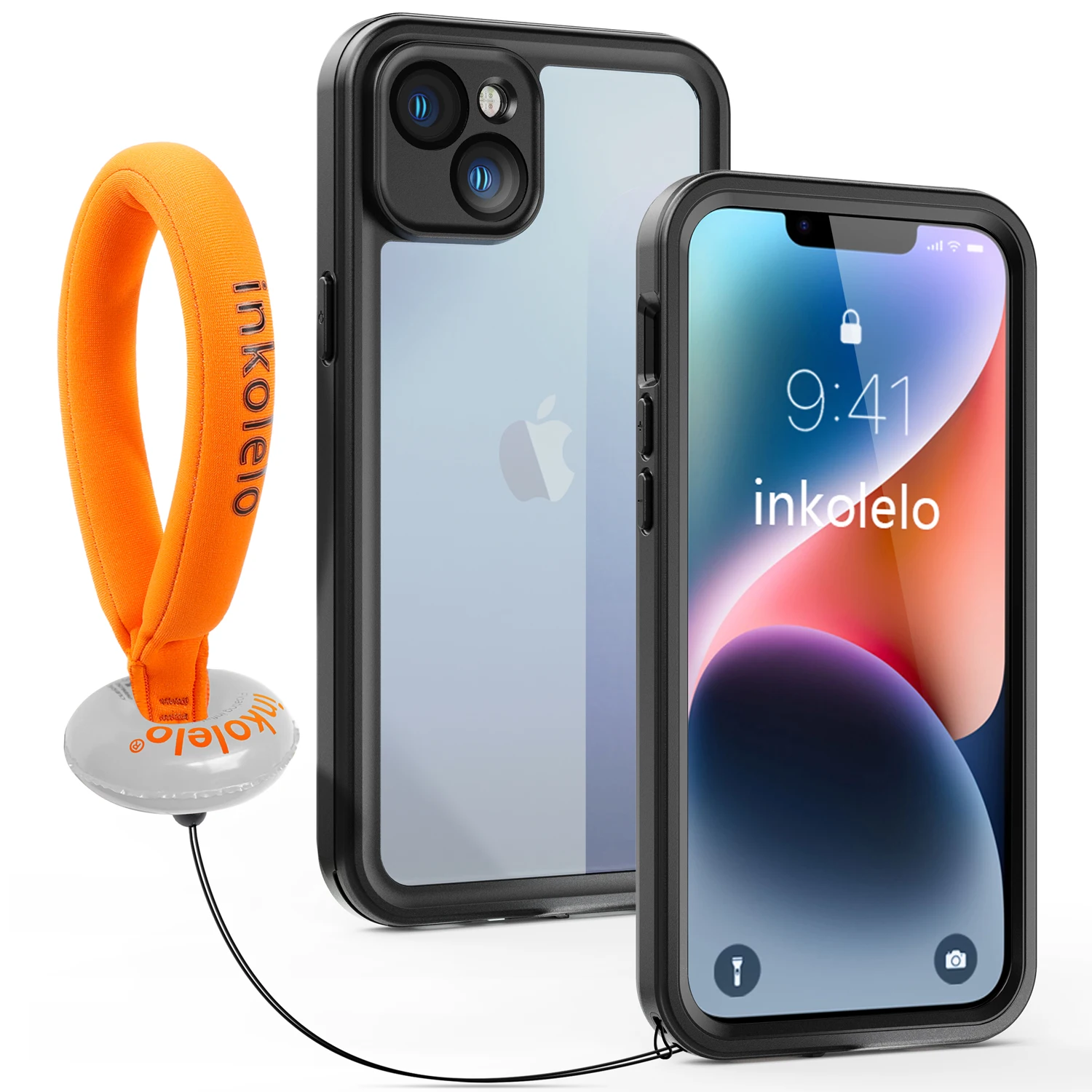 

Inkolelo Compatible with IPhone 14 Plus Case Waterproof [9H Tempered Glass Camera Lens Protector][IP68 Water Resistance]