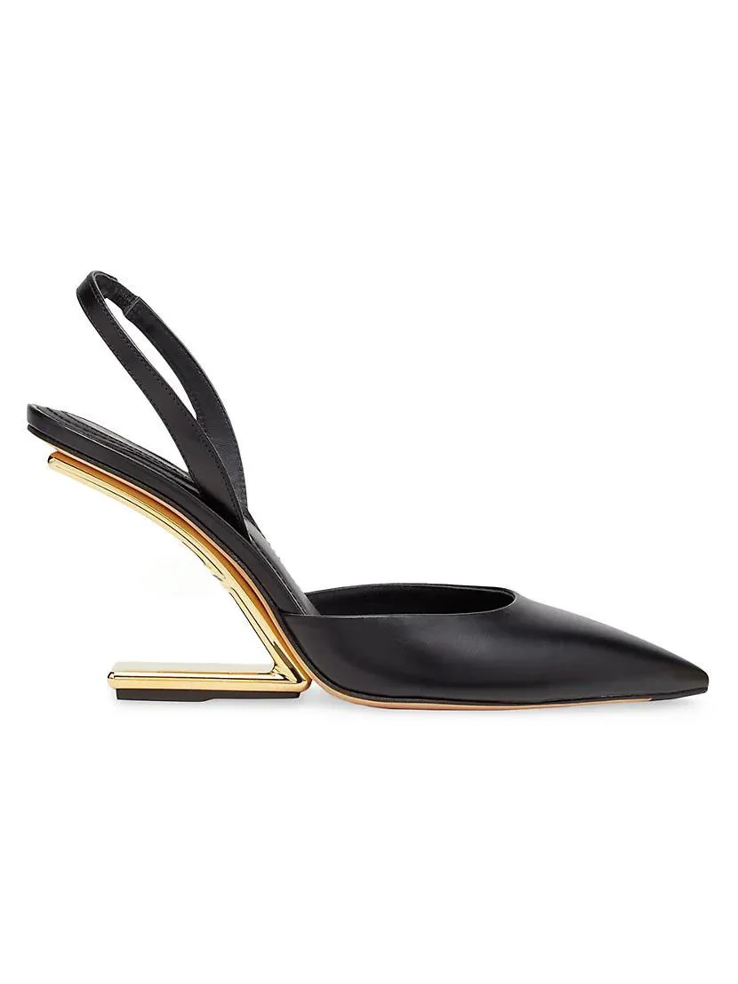 

Women's Shoes First Genuine Real Leather Slingback Pumps Metal High-heeled Sandal Brand Vipol 9992307192111