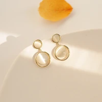 fmily minimalist geometric zircon earrings s925 sterling silver new fashion all match temperament jewelry for girlfriend gift