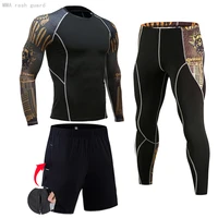compression fitness clothing mens running suit winter thermal underwear long sleeve shirt rashgarda run jogging sports tights
