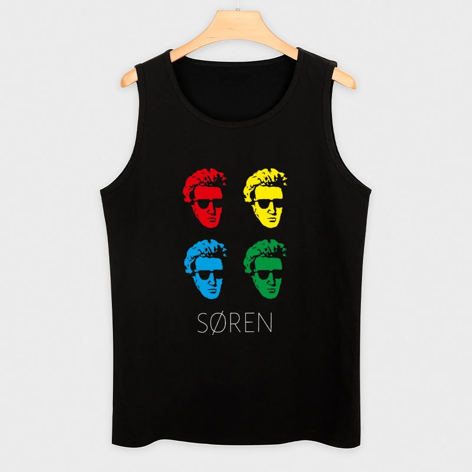 Soren Kierkegaard - Pop Art Portraits Майка Мужские спортивные рубашки без рукавов Мужская одежда