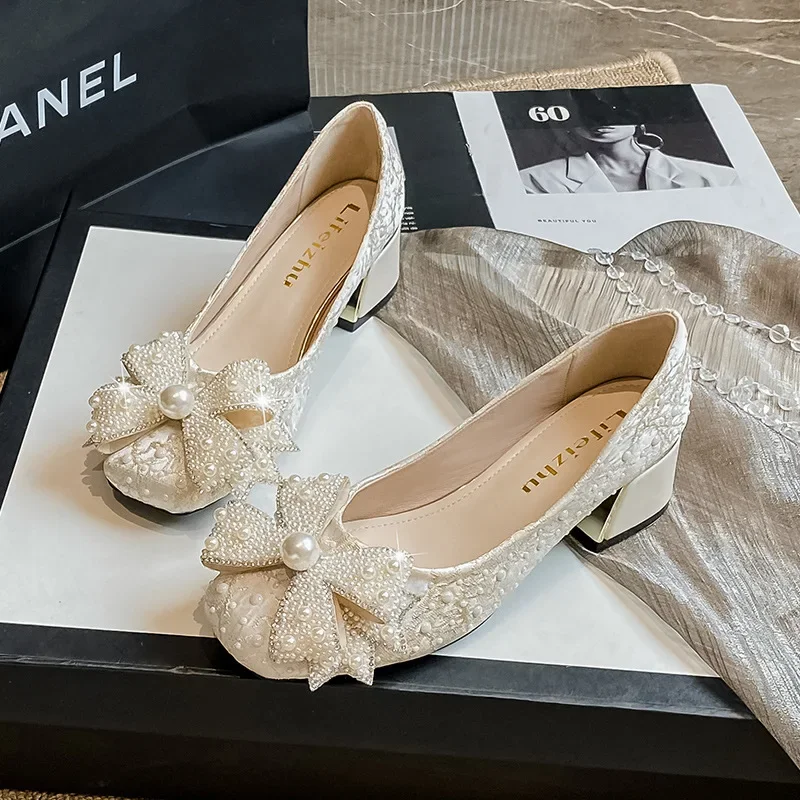 Большой размер-43 модная женская обувь в стиле ретро на высоком каблуке