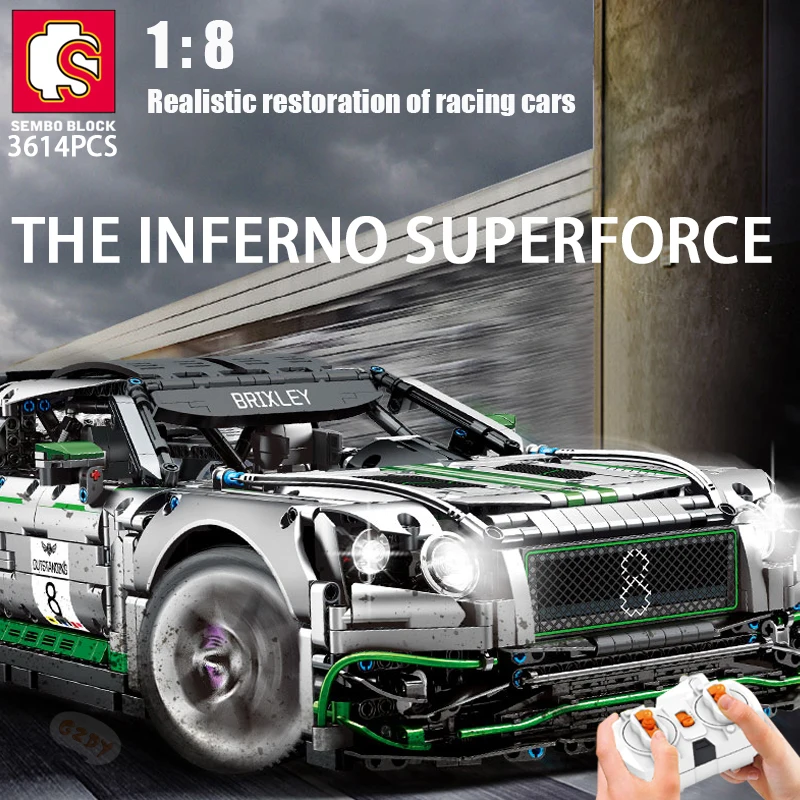 

Конструктор SEMBO 1:8 Радиоуправляемый автомобиль, Спортивная экспертная техника, кирпичная машина, 3614 шт., пульт дистанционного управления, игрушка для мальчиков, строительные блоки