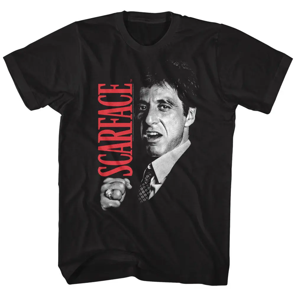 

Men'S Scarface Movie Al Pacino T Shirt Tony Close Up Cotton Sm 4Xl