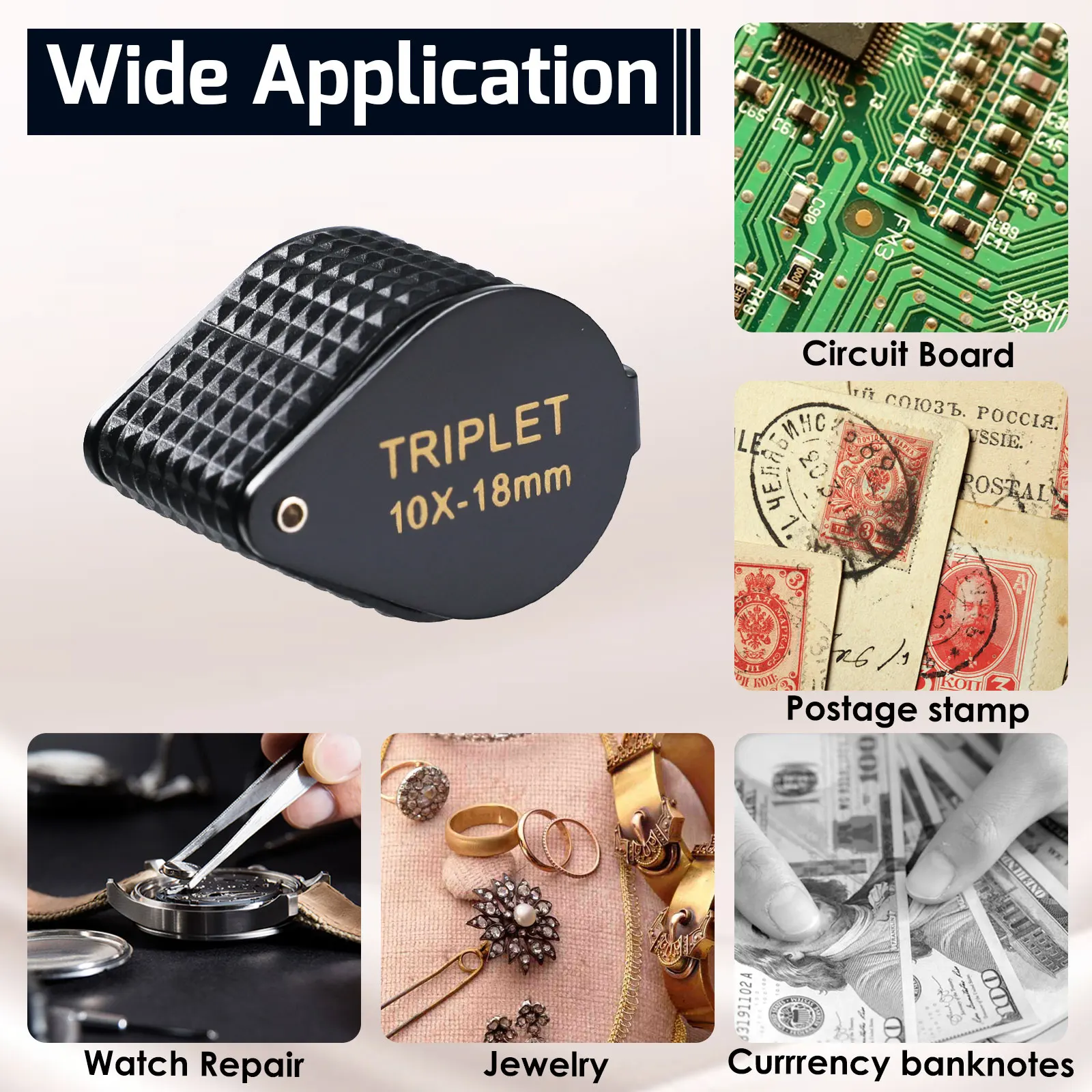 10-30X карманная лупа увеличительное стекло для ювелирных изделий складная с