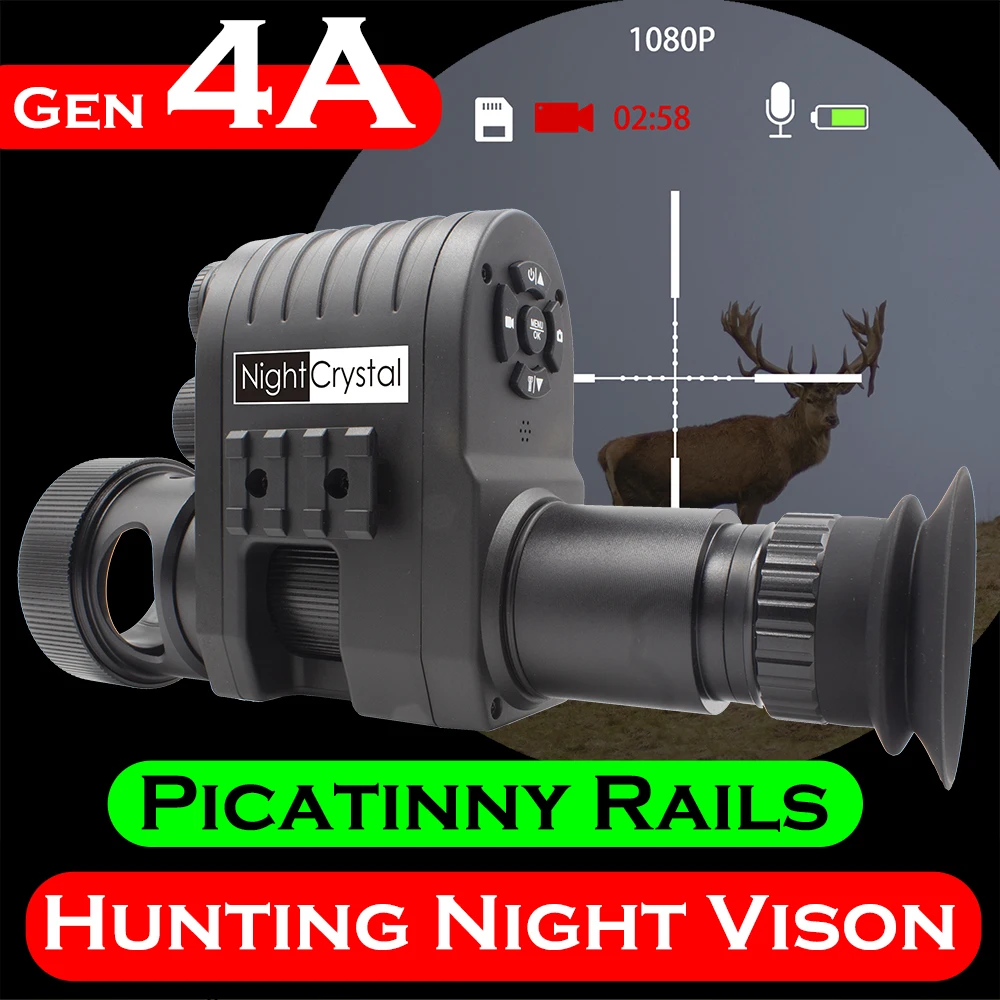 

1080p охотничий прицел с ночным видением, видеокамера, фото-и видеорегистратор с встроенным тактическим инфракрасным фонариком нм