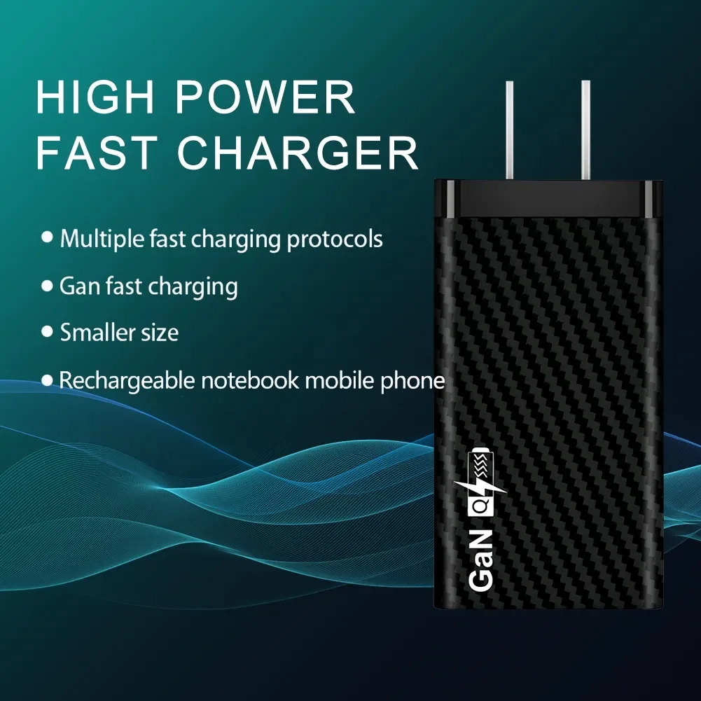 

EU/US Plug Travel USB C Wall Charger Type C Adapter USBC Charger for MacBook Pro 2-Port USB C Adapter 65w GaN Fast Charger
