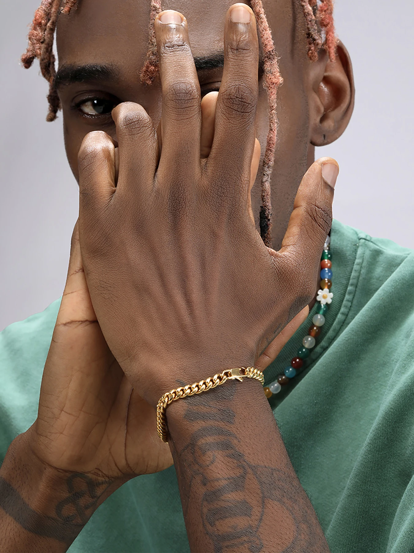 Золотистый браслет из нержавеющей стали ювелирные изделия ширина 5 мм кубинская