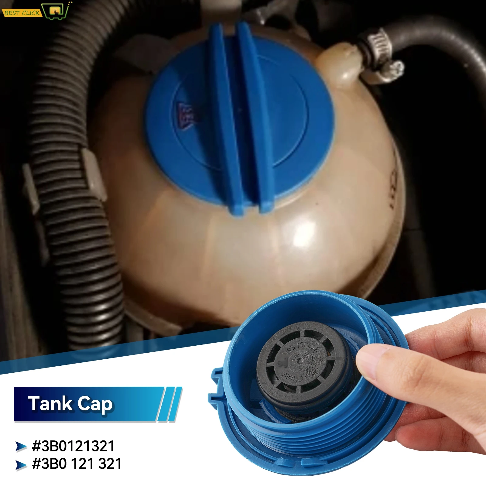 

Крышка расширительного резервуара для охлаждающей жидкости радиатора 3B0121321 подходит для Audi A3 A4 A6 VW Passat B5 Jetta Golf Eos Polo