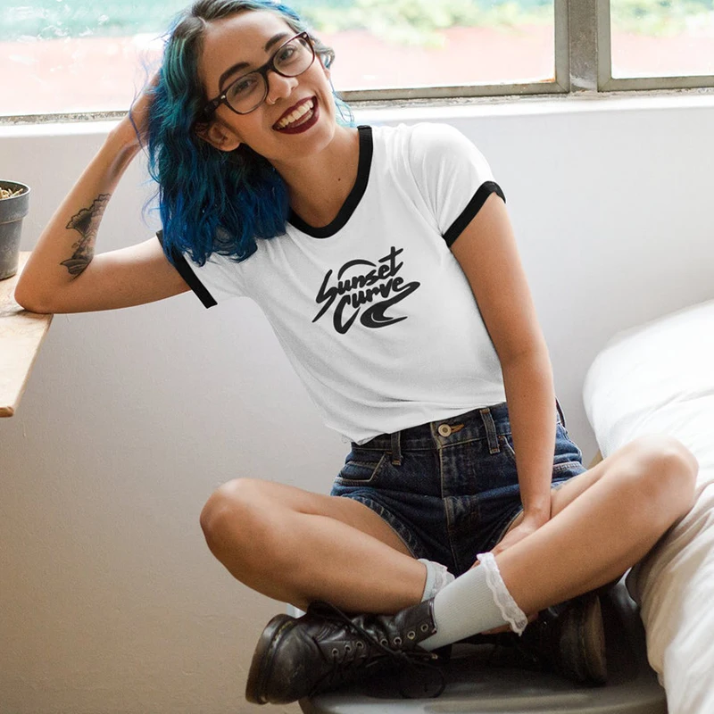 

Sunset Curve Julie and The Phantoms Julie and Phantoms Oversized Tshirt Goth T Shirt Women Summer Ringer T-shirt Funny Tops