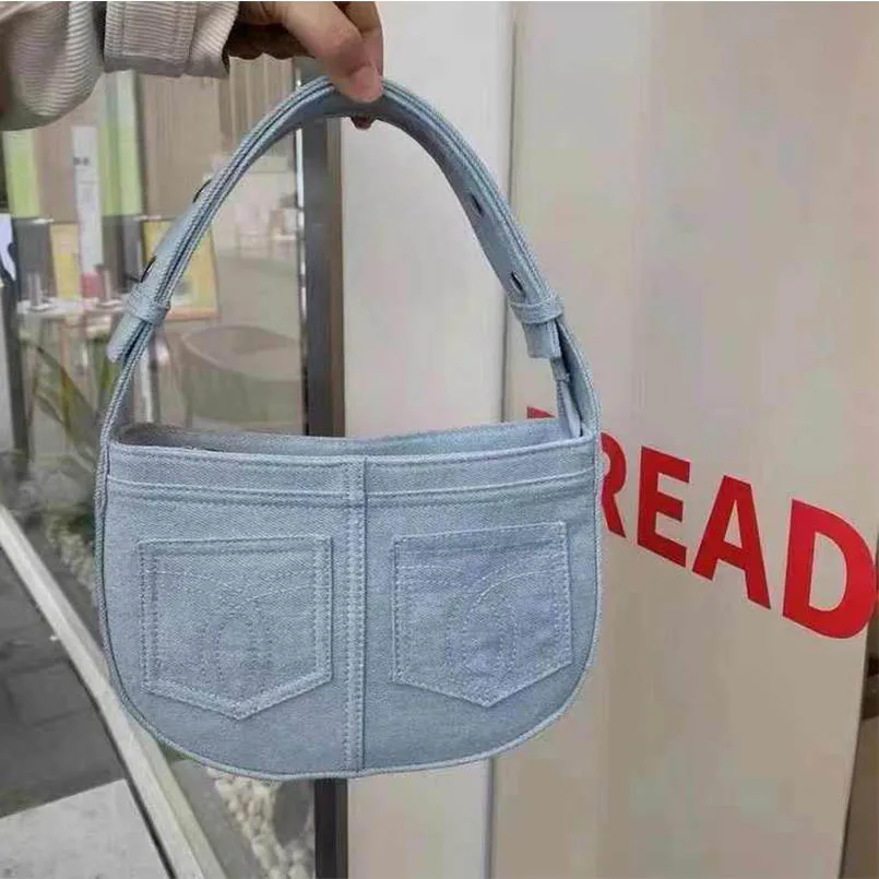 Джинсовая ретро-сумка унисекс дневного белого цвета сумки для подмышек