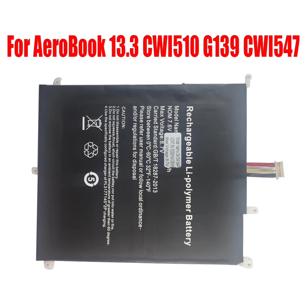 

Laptop Battery For Chuwi For AeroBook 13.3 CWI510 G139 CWI547 HW-34154184 34154184P 7.6V 5000mAh 38WH New