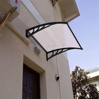 household transparent awnings canopy black bracket washable quick dry for door window 100 x 80cm