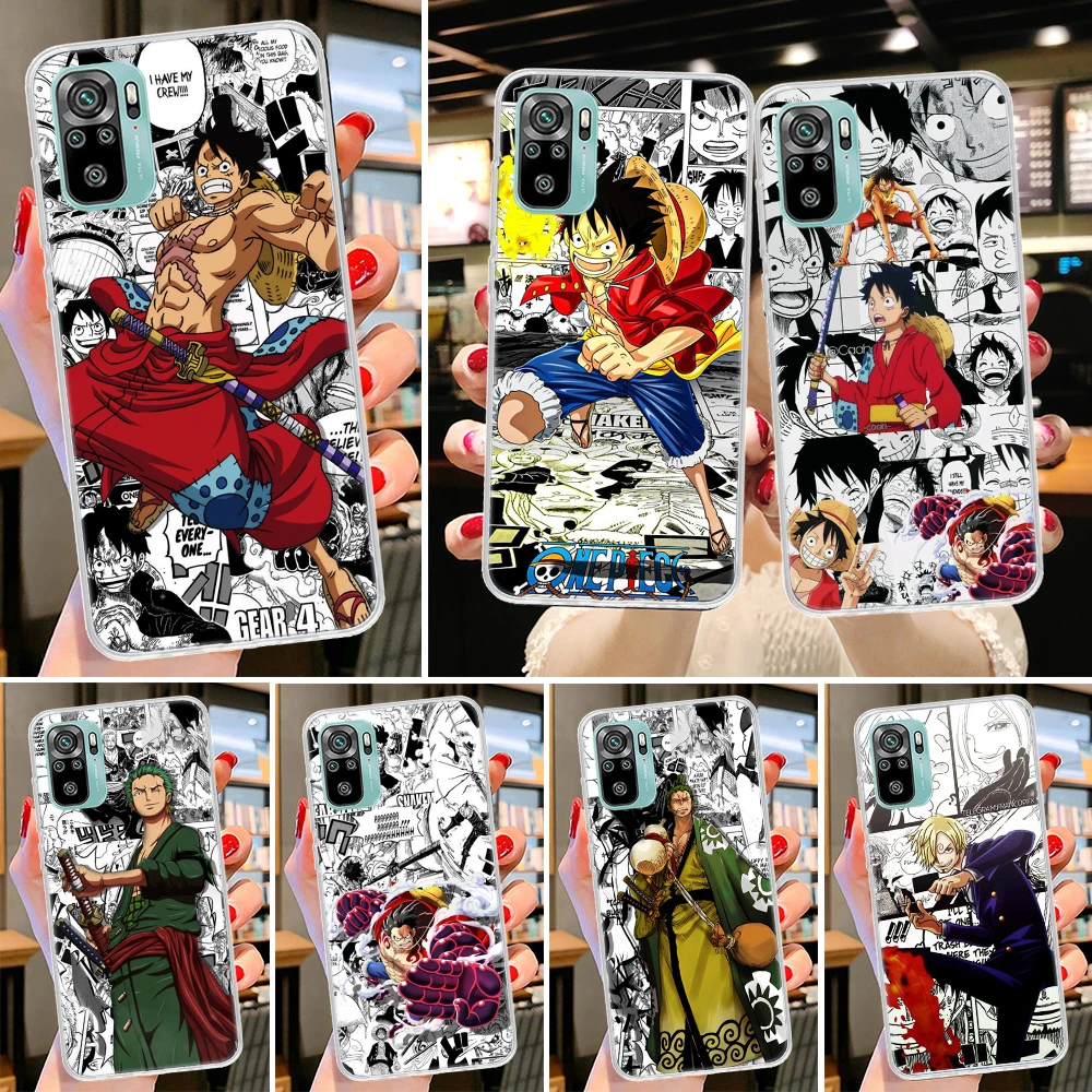 

One Piece Anime Luffy Zoro Phone Case For Xiaomi Redmi Note 10 11 9 8 10S 11S 11T 11E Pro 9T 9S 8T 7 6 5 5A 4 5G Max Cover Coque