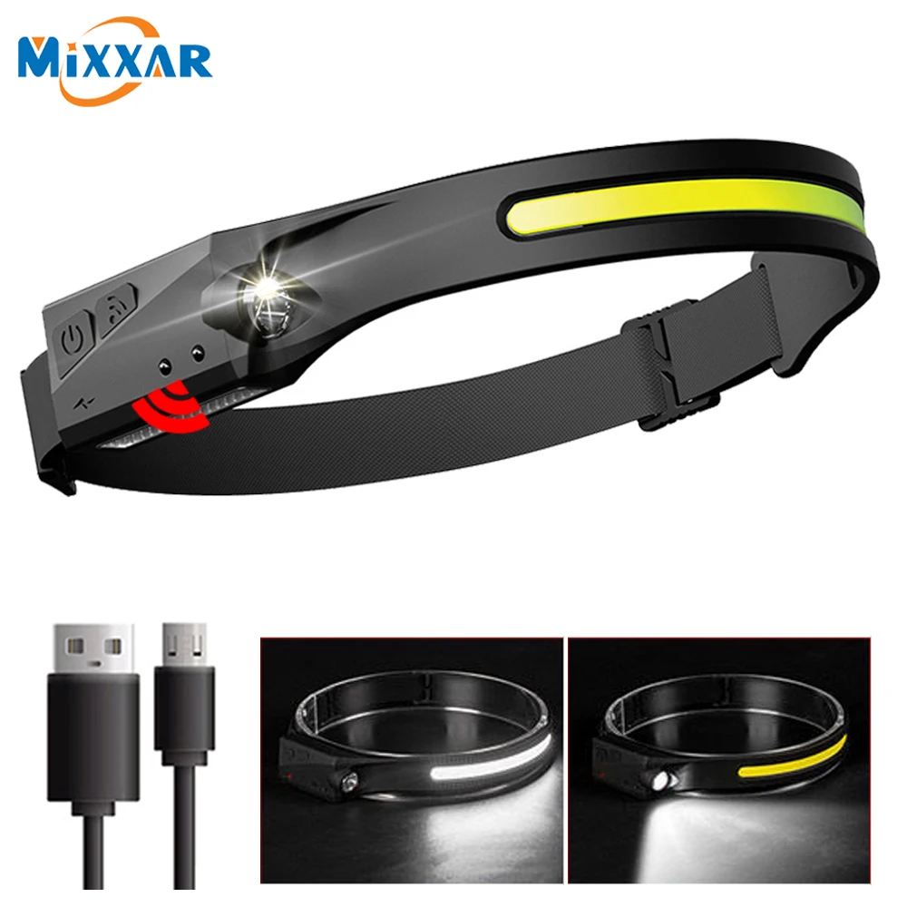

ZK30 550LM COB LED Induction Riding Headlamp 1200mAh USB Rechargeable Hunting Flashlight Work Light 3 Modes Flashlight Torch