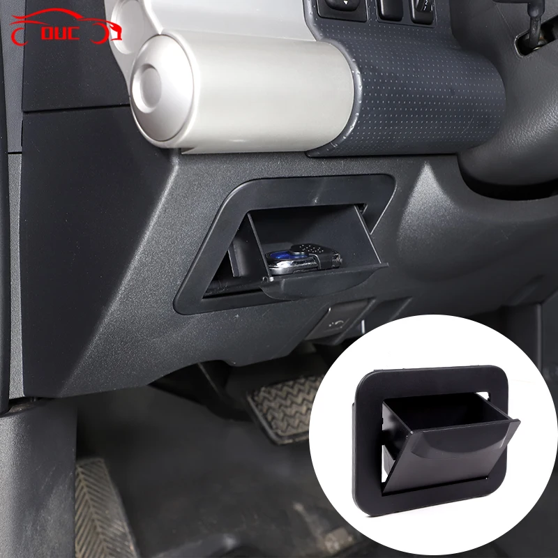 

1pcs Abs Black Car Fuse Box Coin Container Bin Storage Tray Holder Fit For Toyota Fj Cruiser 2007 -2021 Auto Interior Accessorie