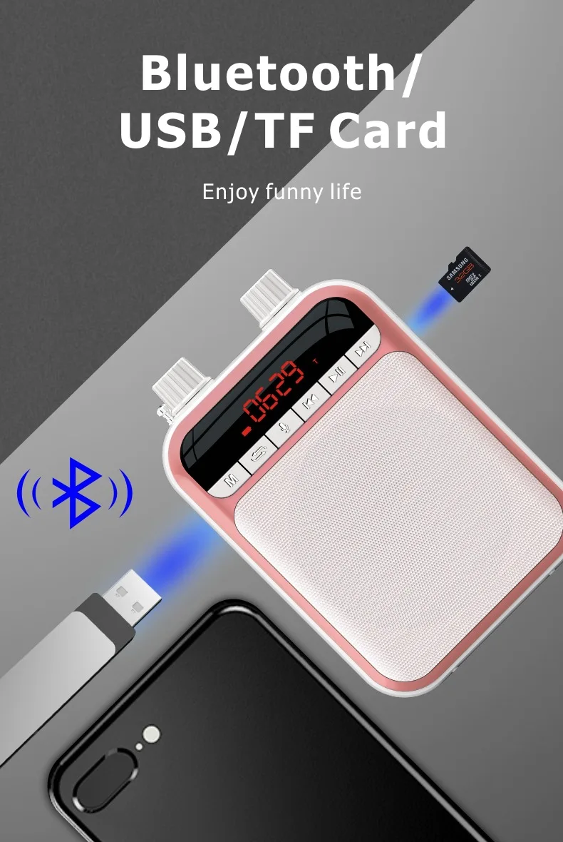 Динамик K5 беспроводная гарнитура для обучения учителю уличный гид мини-микрофон