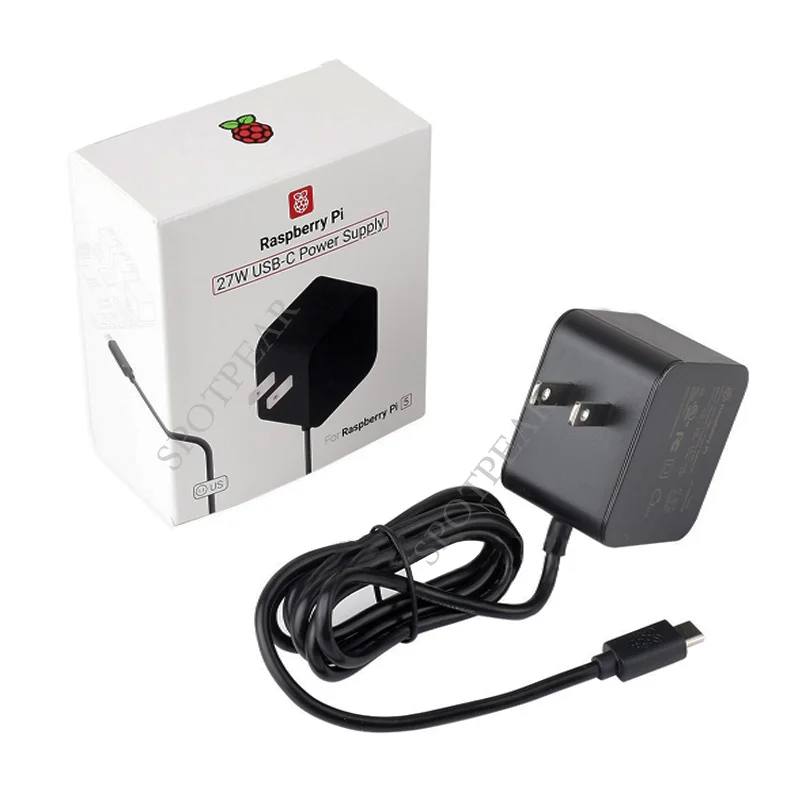 

Raspberry BER Pi5 оригинальный официальный блок Питания 5V5A PD 27 Вт Type-C USB для pi 5