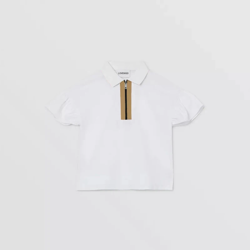 NIGO Children's Striped Zip Cotton Polo Shirt #nigo32112