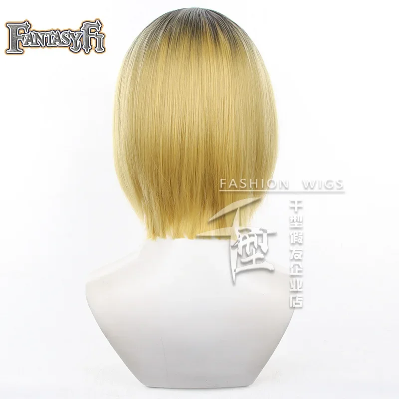Аниме Kenma Kozume Косплей Pruik 33Cm Geverfd Gradiezione Hoofdhuid Korte Pruiken Hittebest завод синтетический