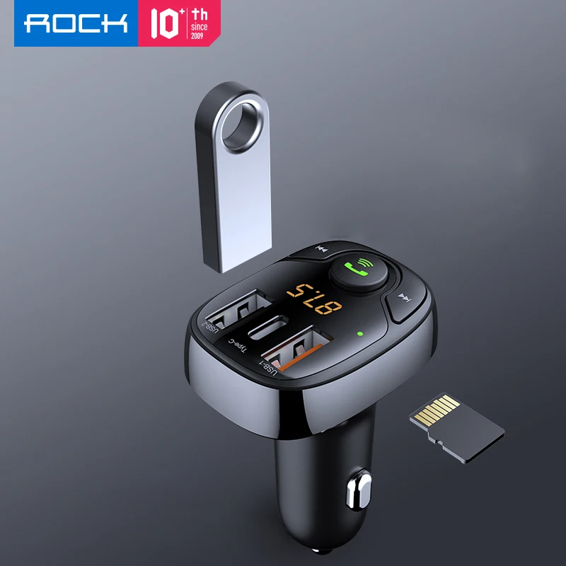 Автомобильный Bluetooth-комплект ROCK FM-трансмиттер звонки в режиме громкой связи 5 3 А 36
