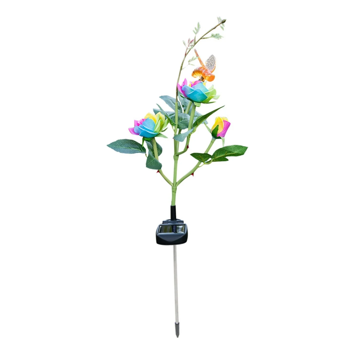 

LED Solar Flower Lights Rose Bee Shaped Garden Stake Lights Pathway Walkway Lawn Patio