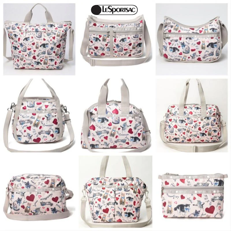 

Lesportsac Limited Edition Women's Bags Nylon Hearts Kittens Clutches Messenger Bags Shoulder Bags Large Capacity Travel Bags