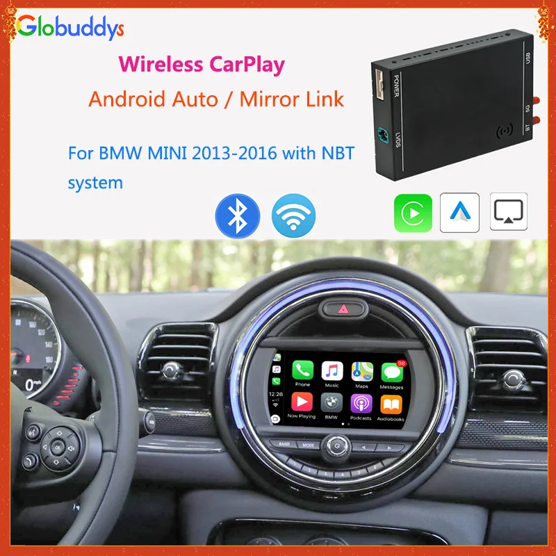 

Беспроводной декодер Apple CarPlay для BMW MINI CIC NBT EVO, Автомобильная Мультимедийная зеркальная ссылка, головное устройство AirPlay для Android авто