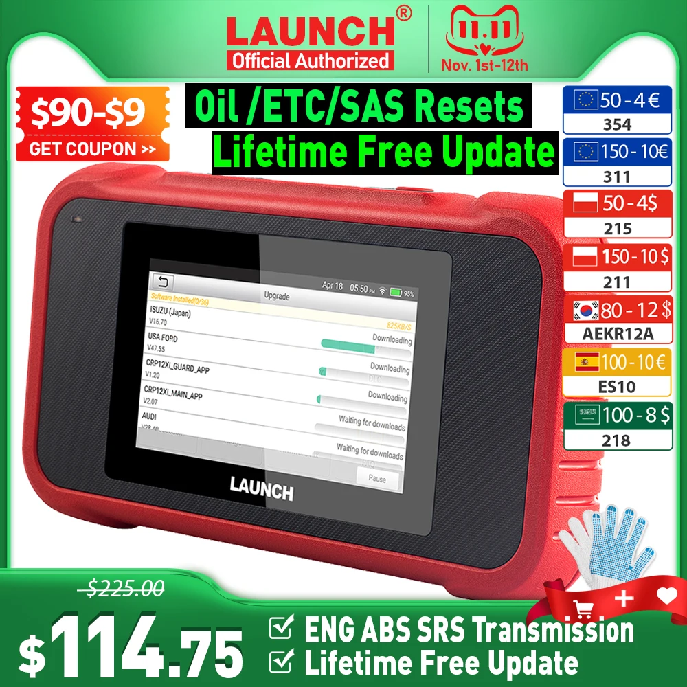 

LAUNCH CRP123E OBD2 4 systems ENG ABS SRS Transmission OBDII Code Reader CRP 123E Scanner Car Diagnostic Tool Android CRP123
