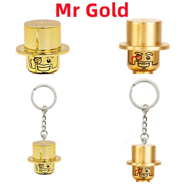 Feleph Гальваническая Золотая фигурка, строительные блоки, брелок, игрушки для детей PG999