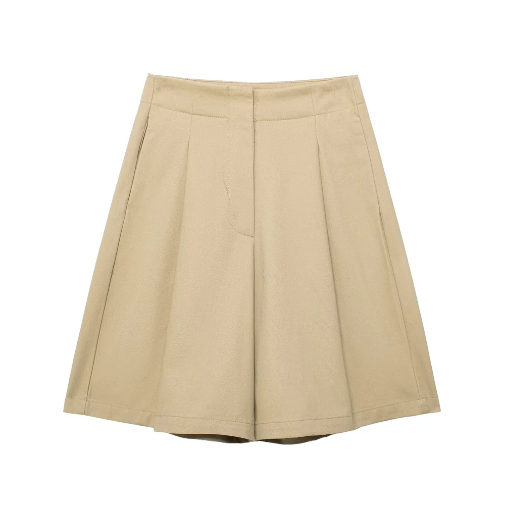 Летние Новые товары UNIZERA2024 женские модные простые широкие прямые шорты с высокой