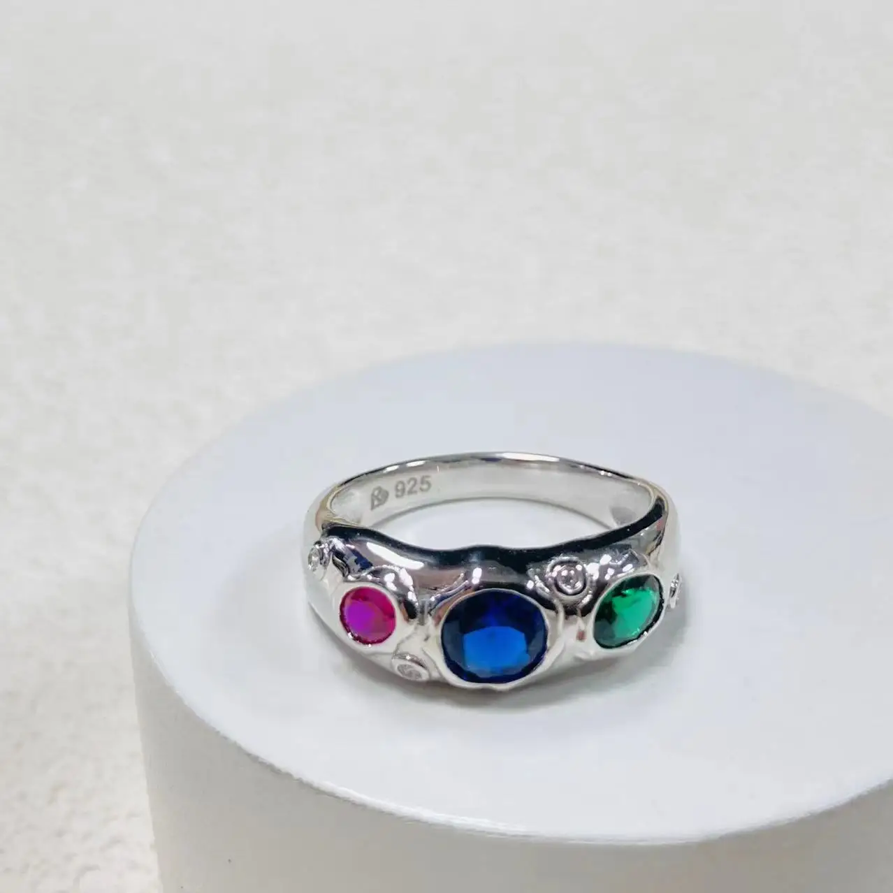 S925 Серебряное инкрустированное кольцо с драгоценным камнем циркониевые кольца