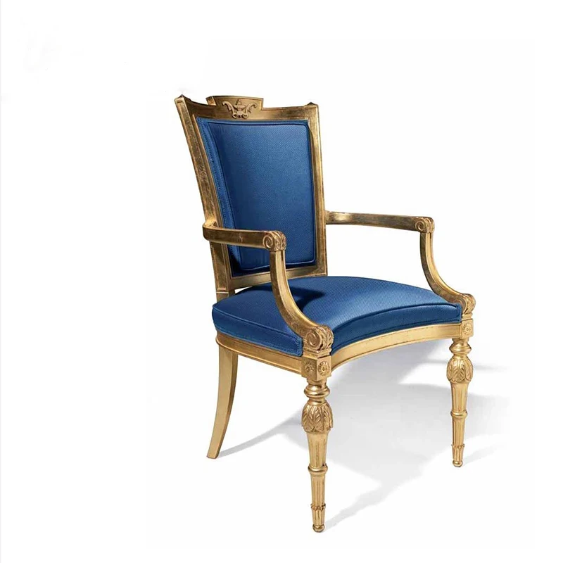 

American Armchair, French Solid Wood Carved Book Chair, Nordic Light Luxury Villa Model Room, Dining Room, Packaged Chair