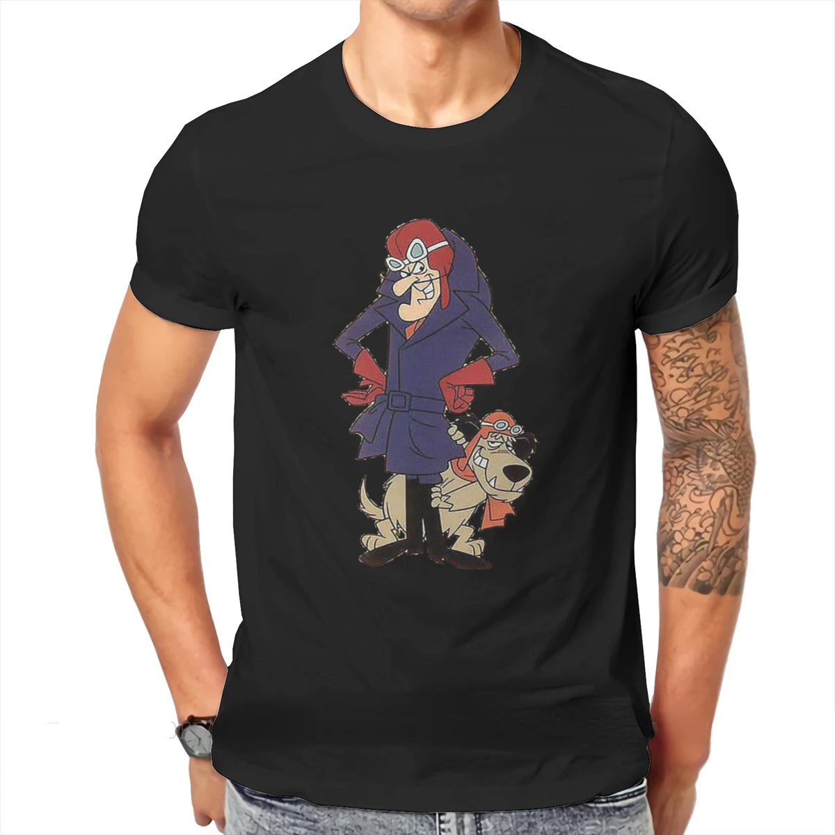Dick Dastardly and Muttley Wacky Races1968 Anime TV Series Tshirt Casual Punk T Shirt Tops Homme Modal Tees Tops