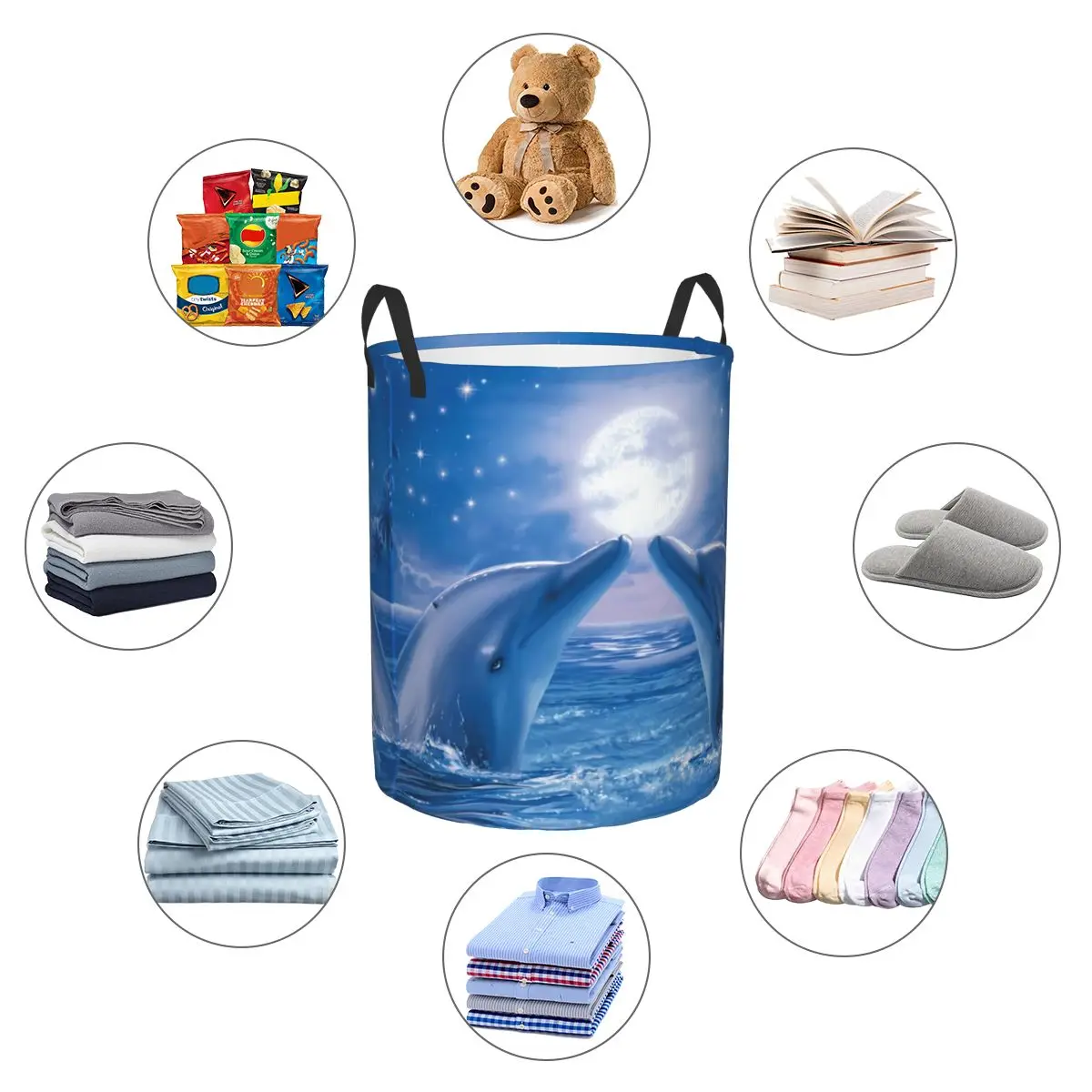 Корзина для белья с симпатичными дельфинами складная корзина морское существо