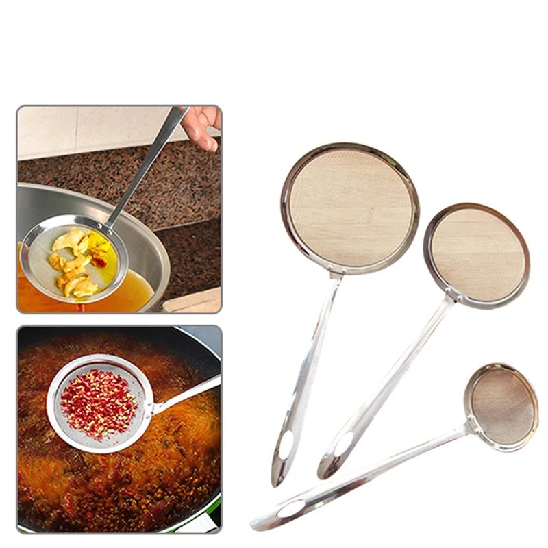 

Nymph Kitchen Stainless Steel Oil Spill Spoon Filter Long Handle Deep Fryer Noodle Dumpling Strainer Kitchen Gadget Accessories