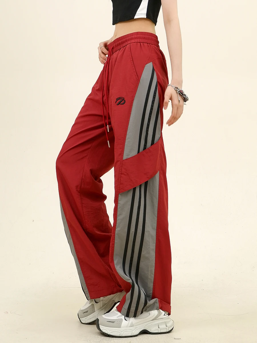 Контрастные полосатые повседневные штаны для инструментов женские Новинка Лето
