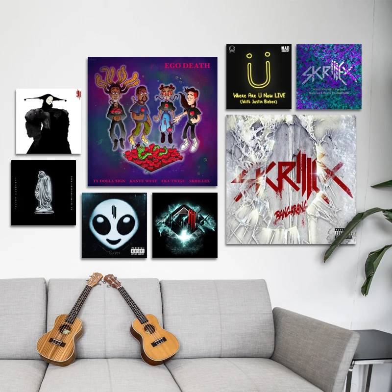 

Skrillex DJ Music Album Poster Fancy Wall Artwork Rock Roll Live House Bars Singer Star Photo Decor Picture Card Home Decoration