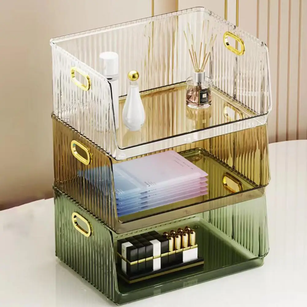 

Delicate Makeup Storage Box Multipurpose Cosmetic Storage Box Save Space Plating Handle Cosmetic Storage Box Storage Cosmetic