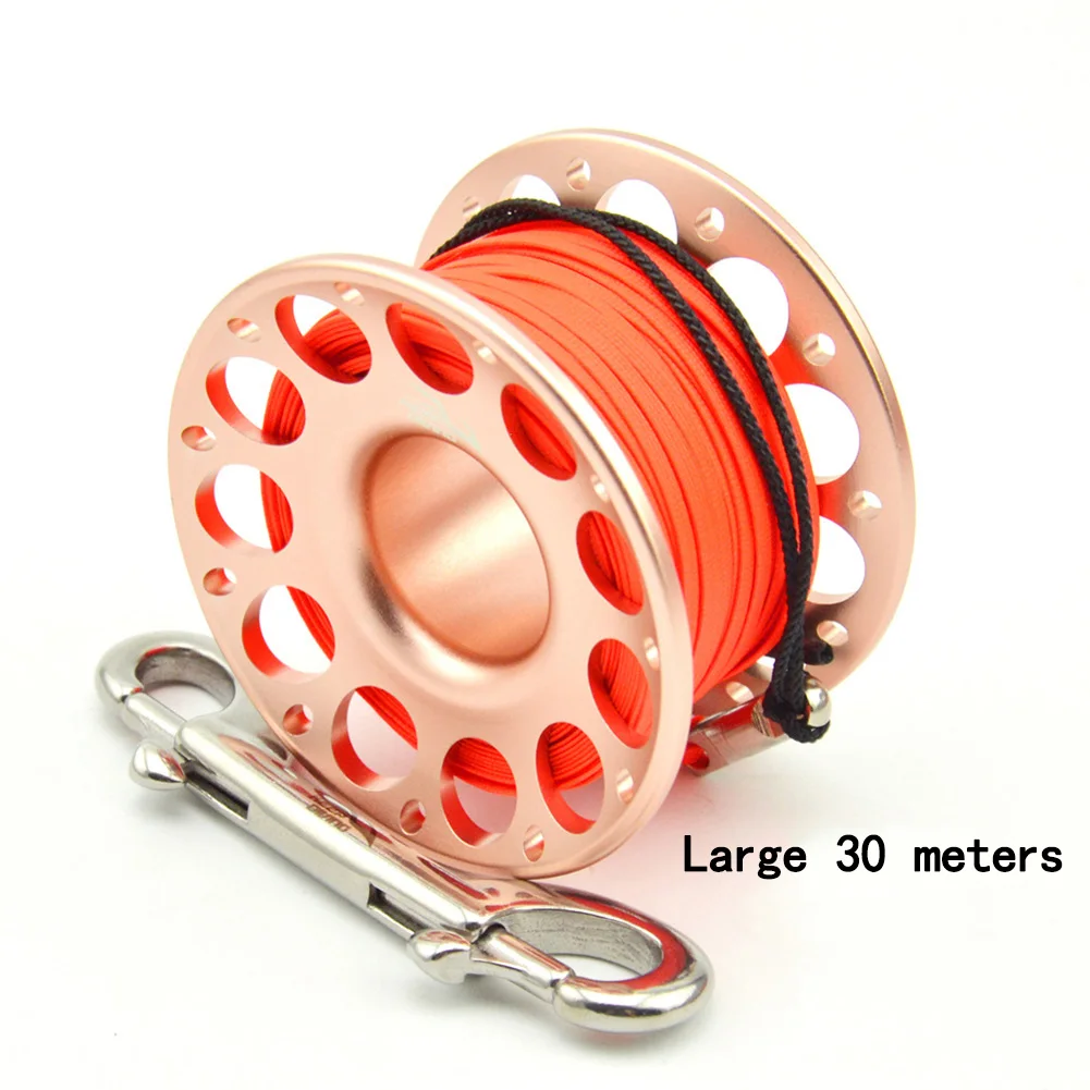 

Scuba Diving Finger Spool Reel With 30m Line/Double End Bolt Snap Clip For Underwater Scuba Cave Drift Diving