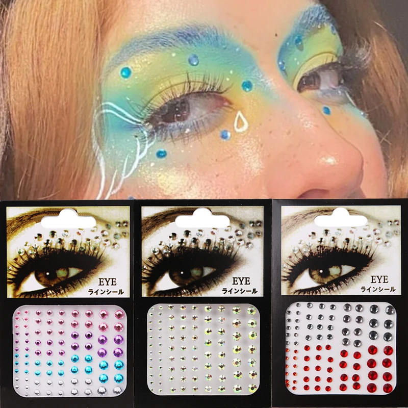 

Mixed Size Crystals Eyes Stickers Glitter Diamond Tattoo Disposable 3D Makeup Face Jewel Stickers Body Nail Art Rhinestones