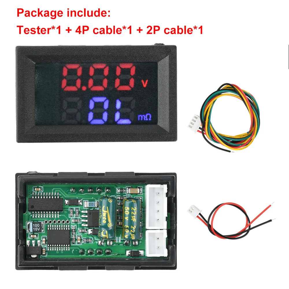 4-12 В постоянного тока VR452 тестер внутреннего сопротивления 0,56 дюйма двойной цифровой вольтметр тестер батареи 00,0 м Ом ~ 999 м измеритель сопротивления напряжения