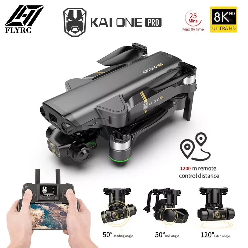 

KAI ONE Pro GPS Drone 8K Dual Camera 3-Axis Gimbal Professional Anti-Shake Shoot Brushless Foldable Quadcopter RC Distance 1200M