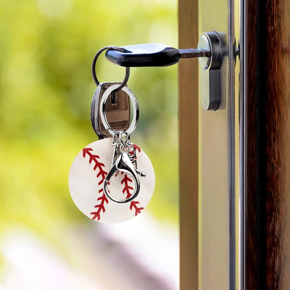 

6 Pcs Soccer Gifts Baseball Keychains Sports Favors Keyring Bowling Pendant Theme White Miss
