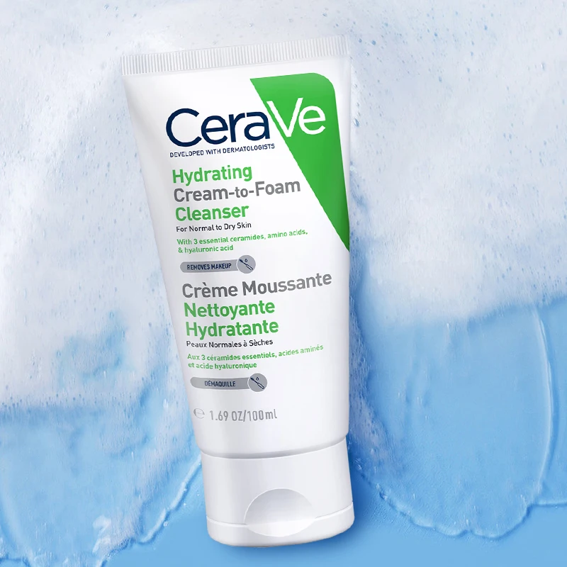 

100ml Cerave Foam Amino Acid Cleanser Hydrating Face Cream Whitening Repair Dry Peeling Redness Shrink Pores Makeup Removal