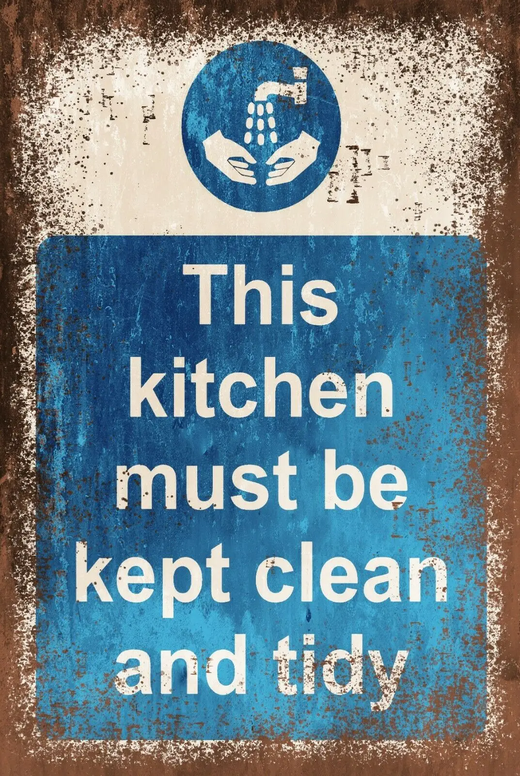 

This Kitchen Must Be Kept Clean Tidy Metal Signs Vintage Poster for Bathroom Home Bar Pub Club Kitchen Diner Man Cave Wall Decor