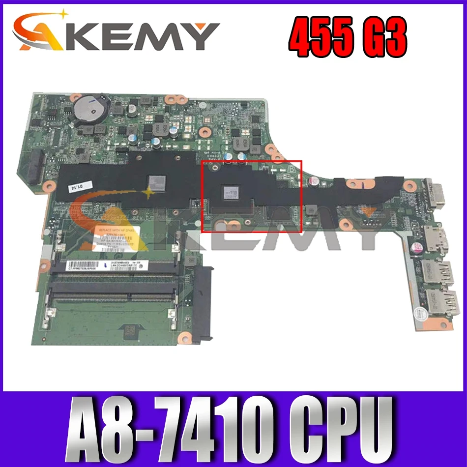 Материнская плата DDR3 для ноутбука HP Probook 455 G3 AM7410 материнская DAX73AMB6E1 |