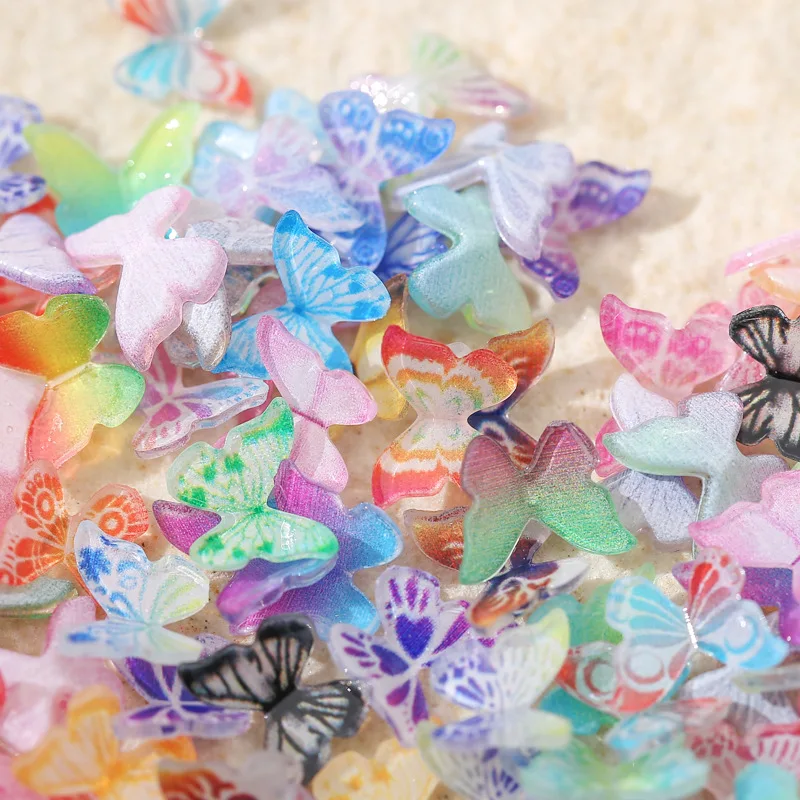 

44 Styles 3D Colored Butterfly Resin Nail Art Decorations Cute Glossy Color Painted Manicure Accessories Wholesale Dropshipping