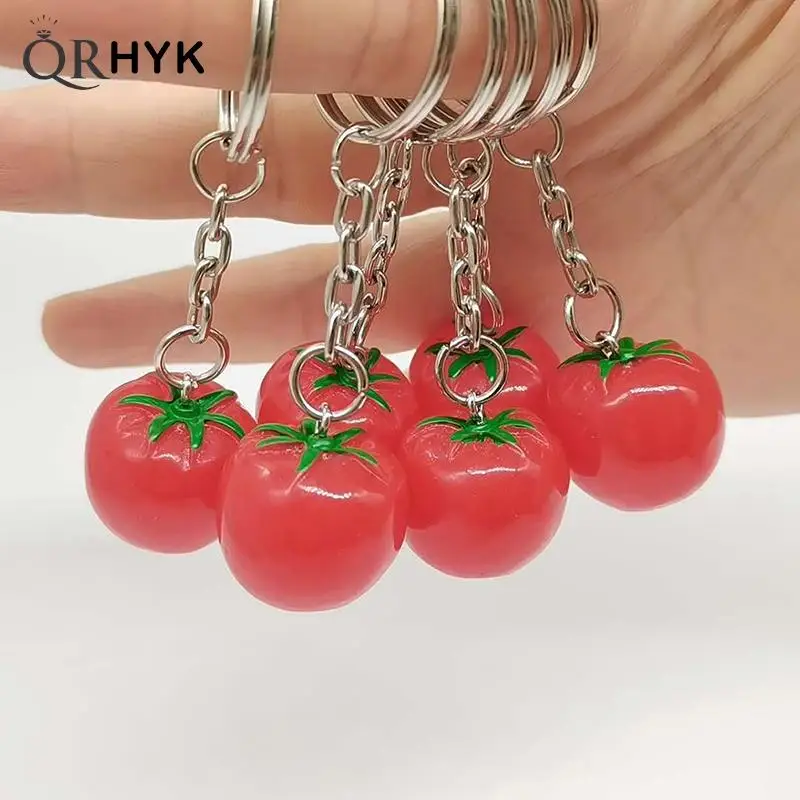 1 шт. креативный брелок для ключей с имитацией томатов из смолы аксессуары друзей